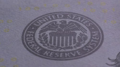 Background with One Hundred Dollar Bills on a Rotating Platform