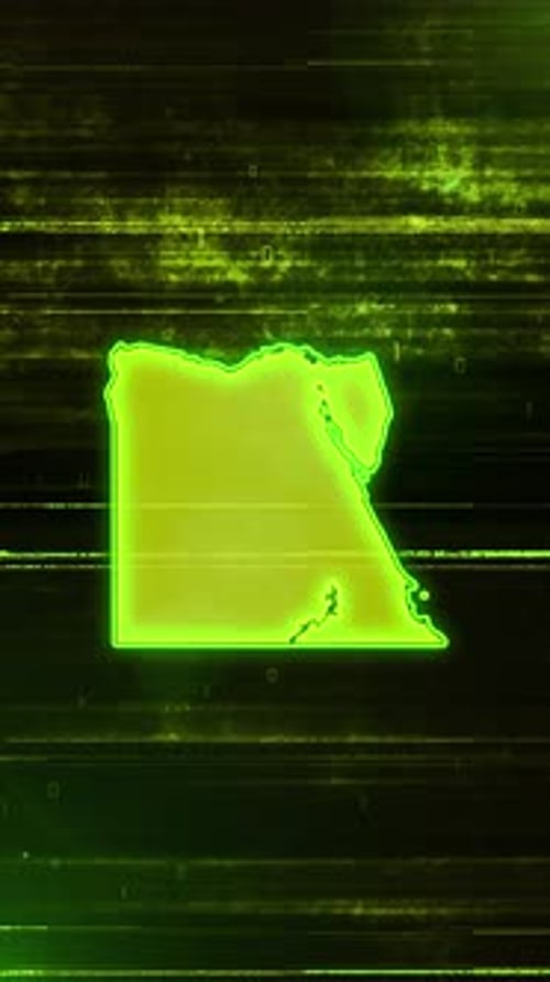 Egypt Digital Futuristic Glitch Map
