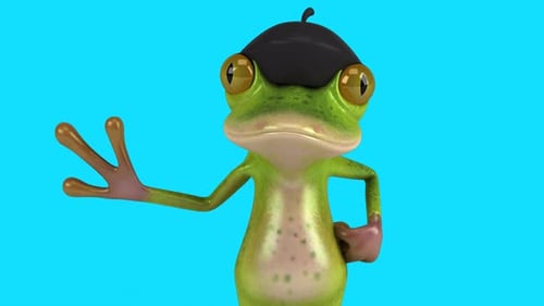 Lustiger 3D-Cartoon-Frosch (mit Alpha-Kanal im Lieferumfang enthalten)