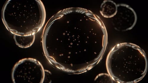 Floating Glowing Transparent Spheres Background Animation