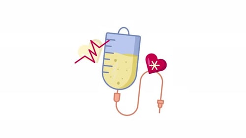 IV Drip Bag Animated Icon – Medical Infusion Therapy Concept