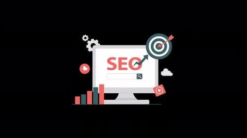 SEO and Digital Marketing Flat Design Concept Icon Animation