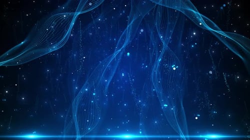 Ai technology background digital particles light effect. Stream technology internet network in futur