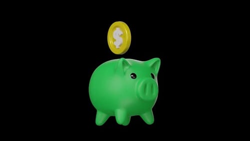 Piggy Bank 3d finance icon, Business and financial concept