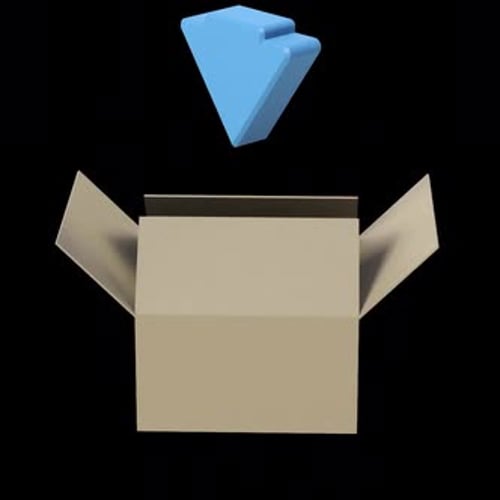 3D Box Opening for Downward Arrow Animation