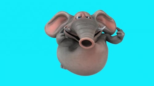 Fun 3D cartoon elephant (with alpha channel)