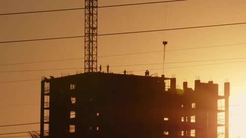Construction of multi-storey apartment building, housing supply.