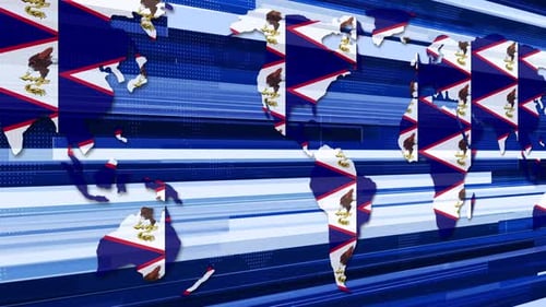 American Samoa National Flag Motion News Background Animation