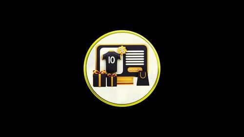 Animação em loop de ícone 3D preto