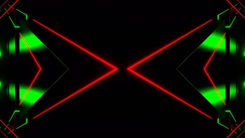 Red And Green Neon Minimalist Space Kaleidoscope Background Vj Loop In 4K