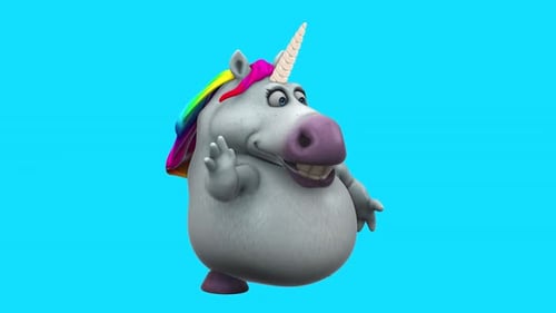 Fun 3D cartoon unicorn (with alpha channel included)