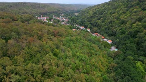 A Stunning Aerial View From a Drone Flying Over Green Forested Mountains in Strandzha National Park