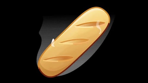 Animated Cartoon Baguette Bread Loaf Morphing Illustration
