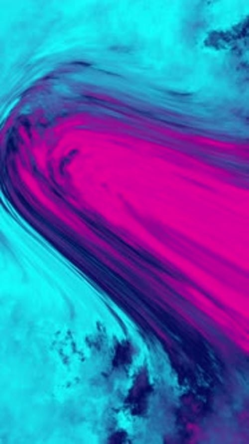 Remolinos abstractos animados de fondo vertical de neón rosa y cian