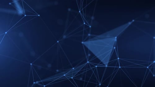 Abstract futuristic background with plexus of lines, dots and triangles, digital technology