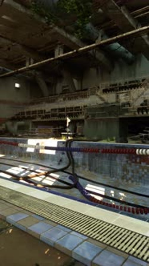 Abandoned Swimming Pool in Large Building