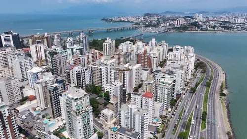 Florianopolis Skyline At Florianopolis In Santa Catarina Brazil.