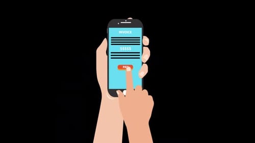Phone With Pay Button Alpha Channel