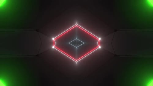 Abstract Neon Geometric Lines Looping Background Animation