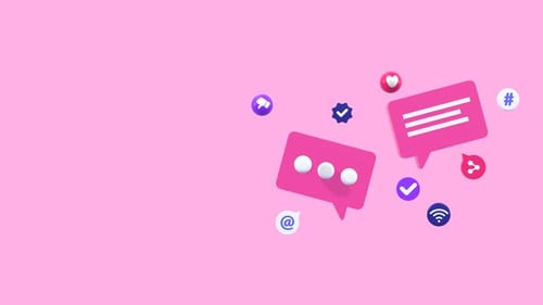 3D Social Media Icons Animation with Message Bubbles