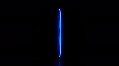Blue Neon Glow Rotating Dollar Symbol Loop Animation