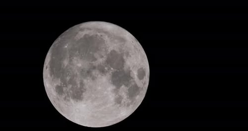 Detailed Close Up of Full Moon at Night