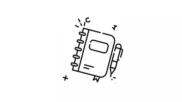 Workbook Animated Outline Icon, Elements Motion Graphics ft. 2d & 4k ...