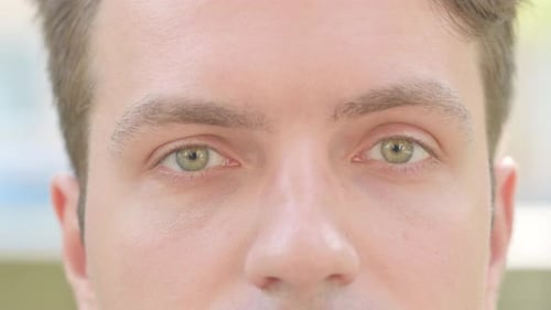 Close up of Male Blinking Eyes