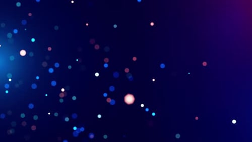 White particles with blue background