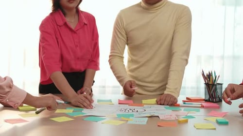 Team Collaboration on Mind Map with Sticky Notes