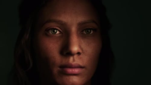 Closeup Portrait of Gorgeous Dark Haired Hispanic Woman