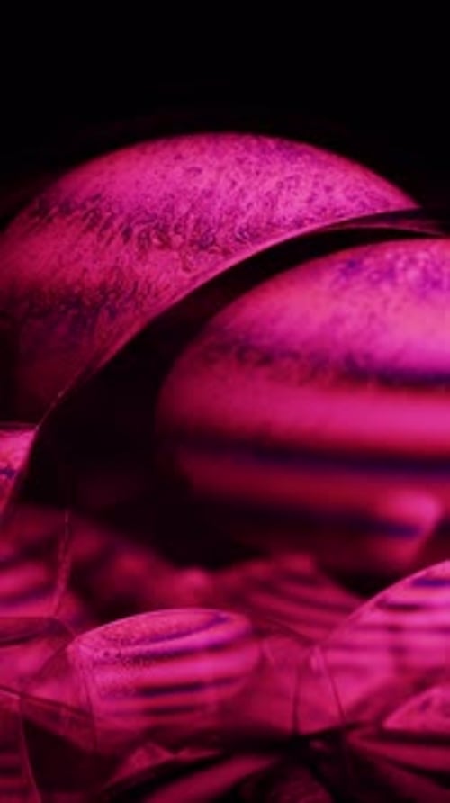 Multiple Soap Bubbles In Deep Pink Color