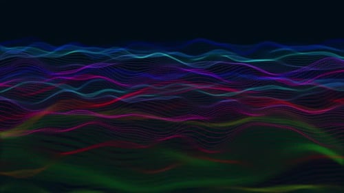 Fundo de onda de linha de partículas digitais. Vd 369