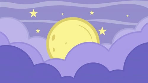 moon night at sky cartoon animation backgrounds video