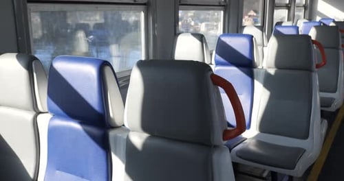 Empty Seats in the Interior of a Passenger Train