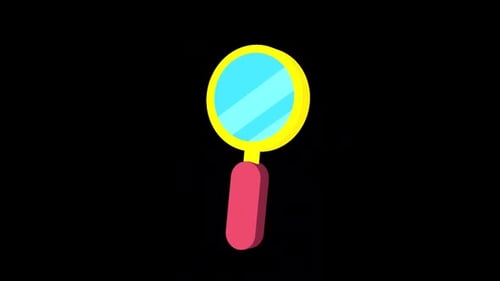 Flat Design Magnifying Glass Search Icon Animation