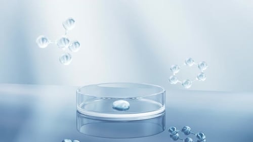 Modern Science Concept Product Display With Molecular Structures