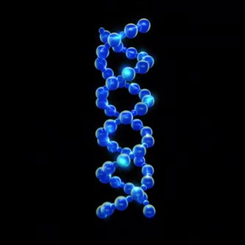 Iridescent Spinning 3D Sub Atomic DNA Structure
