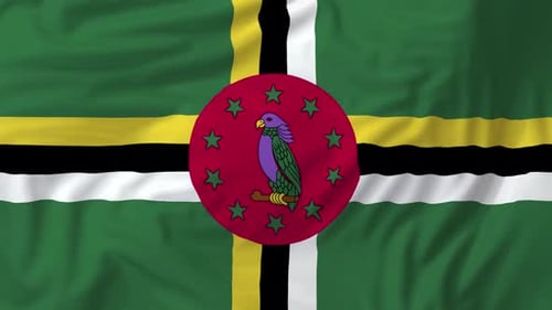 Dominica National Flag Waving Animation