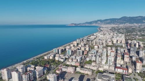 Aerial Video of a Prestigious Beachfront Complex Featuring Elegant Apartments Green Areas and