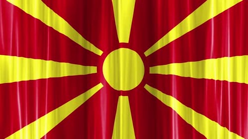 North Macedonia Flag Waving Loop Background Animation