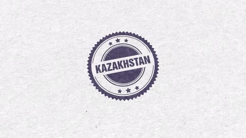 Tampon en caoutchouc doré du Kazakhstan