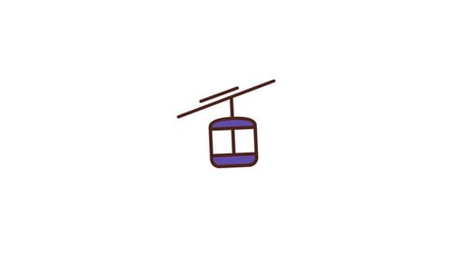 Animated Sketch Style Cable Car Icon