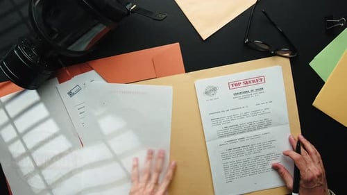 Censoring Top Secret Document Top View