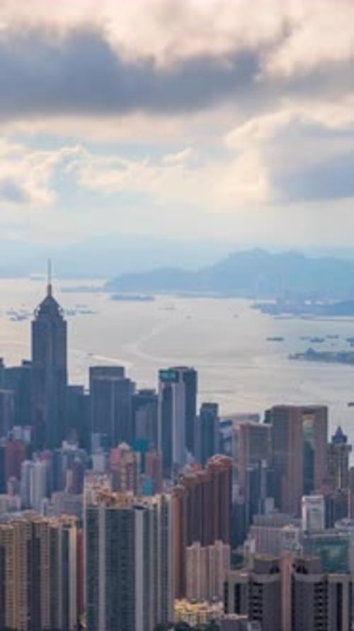 Vertical View Of Hong Kong Skyline