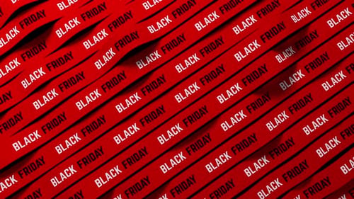 Waving Red Ribbons with Black Friday Text Shopping Offer Business Concept Black Friday Sale Sale