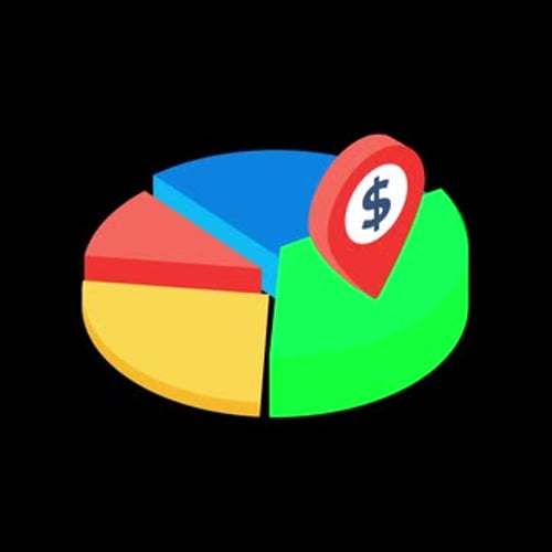 Animated Isometric Pie Chart with Dollar Pin for Business Data Analysis