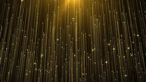 Golden Abstract Particle Lines Ascending Animated Background