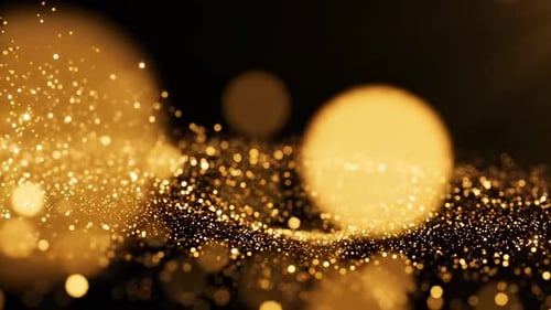Abstract Golden Particles Background