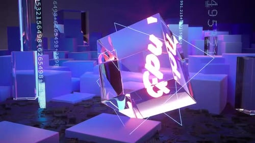 3d animation of future advanced Processor Chips